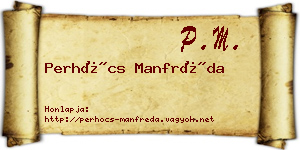 Perhócs Manfréda névjegykártya